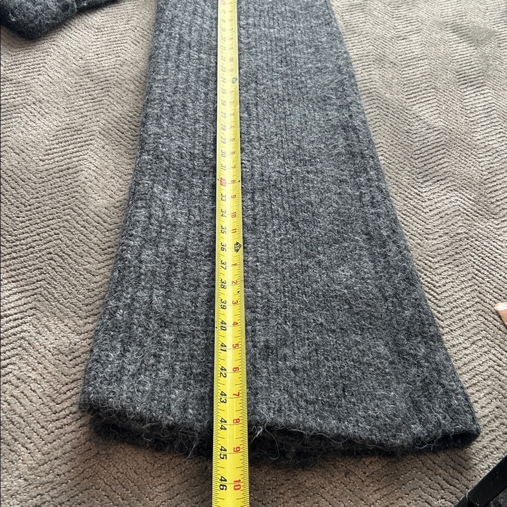 Zara Women Gray Long Knit Cardigan Sweater XS Cozy Open Front - Picture 8 of 9